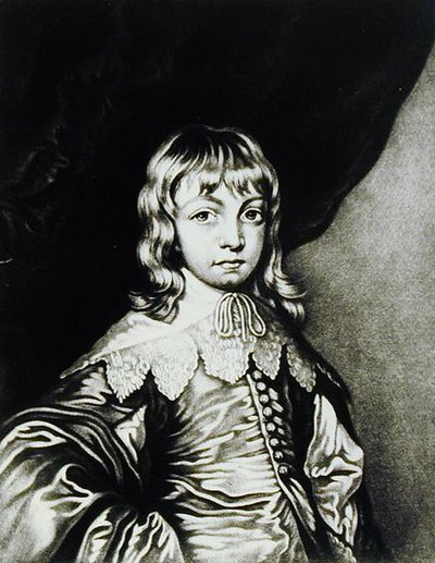 صورة لجورج ، دوق باكنغهام (1592-1628) منقوش بواسطة روبرت دونكارتون (1744-ج 1817) من شخصيات لامعة في التاريخ البريطاني (mezzotint) بواسطة أنتوني فان بعد ديك