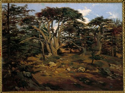 أرز جبل لبنان القديم لوحة بومانا بقلم أنطوان ألفونس مونتفورت (1802-1884) القرن التاسع عشر. 0.32x0.44 م باريس ، متحف أورساي بواسطة أنطوان ألفونس مونتفورت