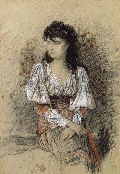 A Dressed Up Peasant ، 1876 (ألوان مائية وقلم رصاص على ورق) بواسطة أنطوان أوغست إرنست هربرت أو هيبرت