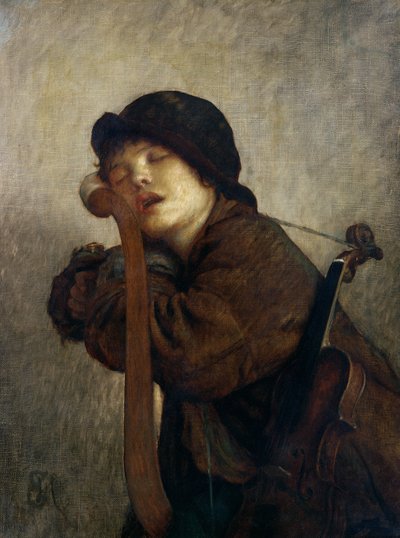 النوم الكمان الصغير 1883 بواسطة أنطوان أوغست إرنست هربرت أو هيبرت