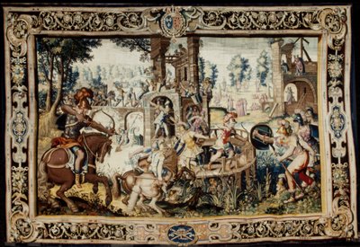 تمرين في الهجوم والدفاع عن حصن ، صمم 1562-1565 (منسوج 1611-1627) (صوف وحرير) بواسطة أنطوان كارون