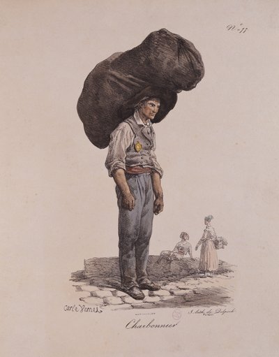 كولير ، رقم 11 من سلسلة "صرخات باريس" ، التي نقشها فرانسوا سيرافين ديلبك (1778-1825) بواسطة أنطوان تشارلز هوراس فيرنيه