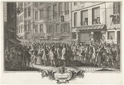 من شارع Quinquempoix ، 1720 شارع Quinquempoix في عام 1720 (العنوان على الكائن) هت جروت تافريل دير دواشيد (عنوان المسلسل) بواسطة Duchange غاسبارد