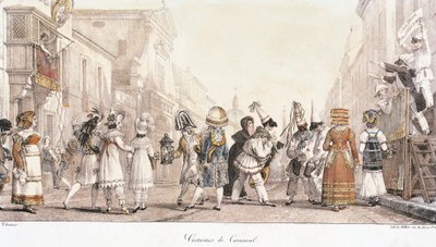 أزياء الكرنفال ، لأنطوان جان بابتيست توماس (1791-1833) ، ألوان مائية. إيطاليا بواسطة أنطوان جان بابتيست توماس