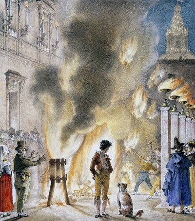 ألعاب نارية صغيرة في Palazzo Madama ، بقلم أنطوان جان بابتيست توماس (1791-1833) ، مطبوعة مأخوذة من Un an a Rome et dans ses المحيطة (عام في روما والمناطق المحيطة بها). إيطاليا بواسطة أنطوان جان بابتيست توماس