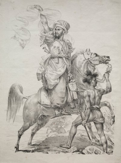 رئيس مملوكي حول إشارات الحصان للحصول على المساعدة ، 1817. بواسطة أنطوان جان جروس