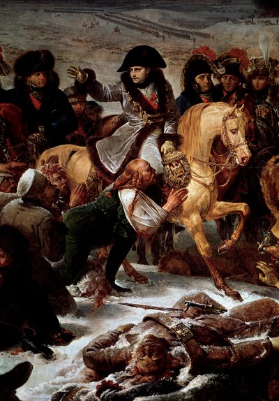 حملة بروسيا وبولندا (1806-1807): "" نابليون الأول (1769-1821) في ساحة معركة إيلاو في 9/2/1807 "" التفاصيل. رسم أنطوان جان جروس (1771-1835) 1808 صن. 5،21x7،84 م باريس ، متحف اللوفر بواسطة أنطوان جان جروس