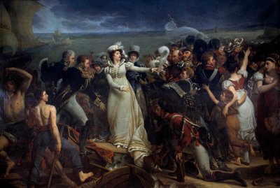 صعود ماري تيريز من فرنسا ، دوقة أنغوليم تدعى مدام رويال (1778-1851) في باويلاك في 2/04/1815 لرسومات إنجلترا بواسطة أنطوان جان جروس (1771-1835). 1818 الأحد. 3،26x2،04 م بوردو ، متحف الفنون الجميلة بواسطة أنطوان جان جروس