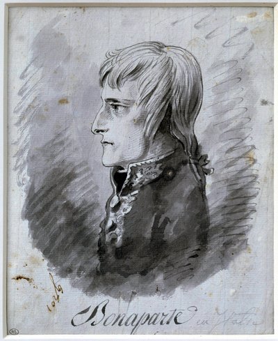 Portrait of Napoleon Bonaparte (1769-1821), General in Chief of the Armee of Italy Drawing in pen and ink by Antoine-Jean Gros (1771-1835) 19th century. Sun 0,21x0,16 m Paris, musee du Louvre بواسطة أنطوان جان جروس