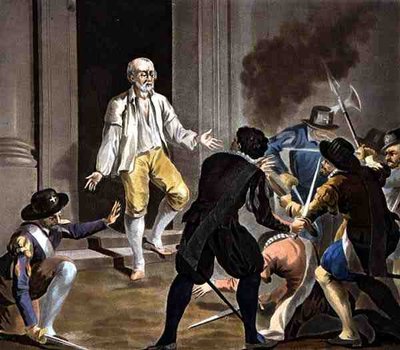 وفاة جاسبار دي كوليجني ، نقشها جان بابتيست موريت (1790-1820) 1788 (نقش ملون) بواسطة أنطوان لويس فرانسوا (بعد) سيرجنت مارسو