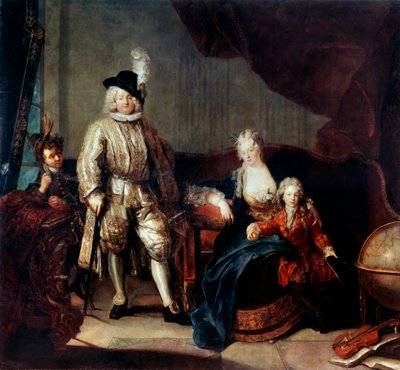 صورة البارون فون إرلاش مع عائلته ، c1710 بواسطة أنطوان بيسني
