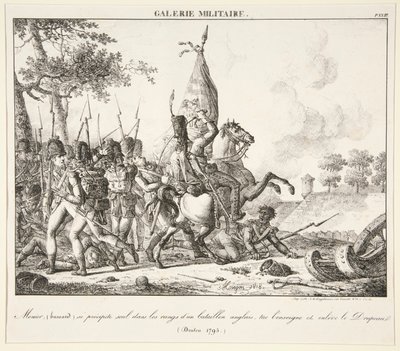 منير (هوسار) يرمي بنفسه في صف كتيبة إنجليزية ، ويقتل الراية ويلتقط العلم (دروتن ، 1795) بواسطة أنطوان بيير مونغين