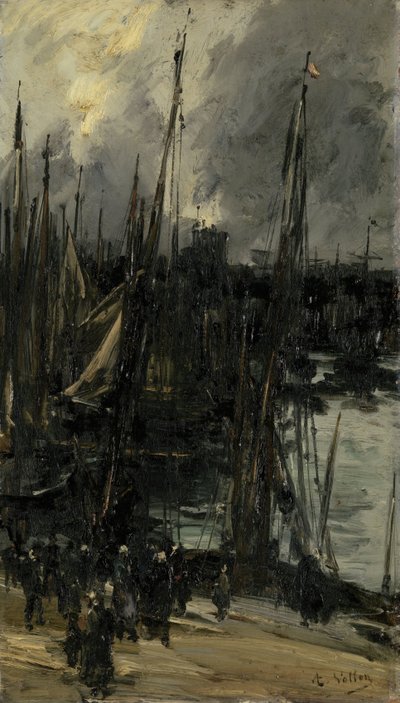 عرض الميناء في Dunkerque (أو Dieppe؟) بواسطة انطوان فولون