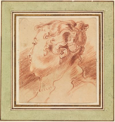 دراسة رأس المرأة بواسطة أنطوان واتو