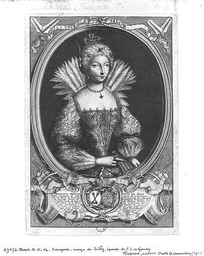 فرانسواز مارغريت دي سيلي (1584-1626) منقوشة من قبل كلود دوفلوس (1665-1727) بواسطة أنطوان بعد بيزي