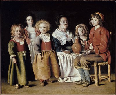 A Woman with Five Children (oil on canvas بواسطة أنطوان ولويس وماثيو لو نين