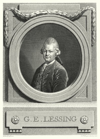 Gotthold Ephraim Lessing ، التنوير الألماني ؛ فيلسوف وكاتب وكاتب مسرحي (نقش) بواسطة انطون (بعد) غراف