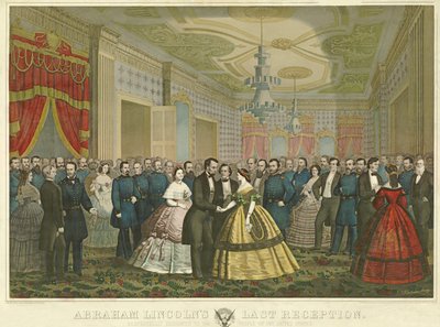 Abraham Lincolns Last Reception، pub. 1865 (ليثو ملون) بواسطة انطون هوهينشتاين