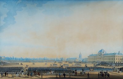 توزيع الأعلام والحرس الوطني ، شامب دي مارس ، 7 سبتمبر 1814 (ألوان مائية) بواسطة انطون اجناز ميلينج