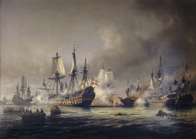 حلقة من المعركة البحرية في Køge Bugt 1677 بواسطة انطون ميلبي