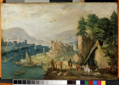 "" قرية بالقرب من الجبال "(بلدة في الجبال) منظر فلاندرز. لوحة أنتوني (أنطون) ميرو (1586-حوالي 1661) من القرن السابع عشر متحف ميكالوجوس كونستانتيناس كورليونيس للفنون الجميلة ، كاوناس ، ليتوانيا بواسطة انطون ميرو
