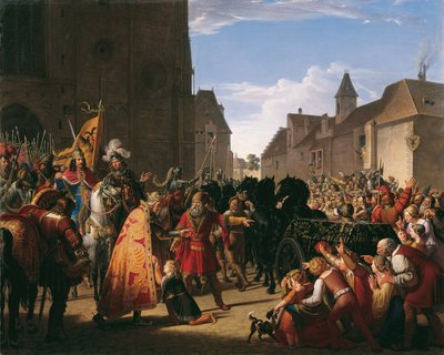 سأل وينسلاوس ابن الملك بريميسل أوتوكار رودولف من هابسبورغ عن جثة والده ، 1826. بواسطة انطون بيتر