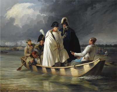 مغادرة نابليون لوباو بعد الهزيمة في معركة أسبرن عام 1845 بواسطة انطون ريتر فون بيرجر
