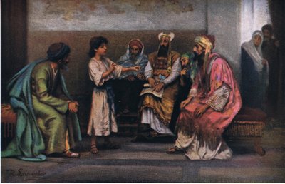 المسيح مع الأطباء في المعبد ، من قصة هولبرتس للكتاب المقدس التي نشرتها شركة جون وينستون ، 1932 بواسطة انطون روبرت لينوير