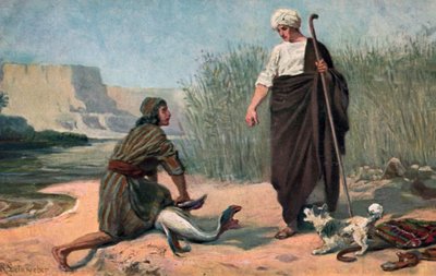 توبياس والملاك (لون ليثو) بواسطة انطون روبرت لينوير