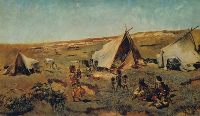 معسكر الغجر في Puszta بواسطة انطون روماكو