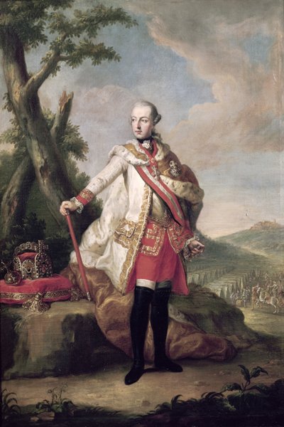 صورة كاملة لجوزيف الثاني (1741-1790) من هابسبورغ-لورين ، الإمبراطور الروماني المقدس ، c.1765 بواسطة انطون فون مارون