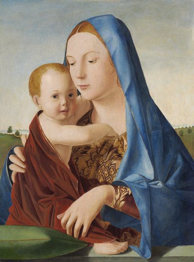 مادونا والطفل ، حوالي 1475 (تم نقل الزيت والحرارة على اللوح من اللوح) بواسطة أنتونيلو دا ميسينا