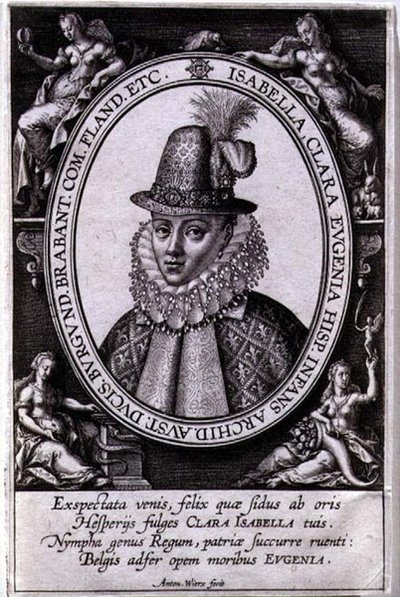 صورة لإيزابيلا كلارا يوجينيا من النمسا (1566-1633) زوجة ألبرت ، أرشيدوق النمسا (1559-1621) (نقش) بواسطة أنتوني ويريكس