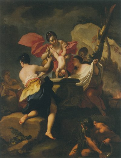 Thetis يغمس أخيل الرضع في الماء من Styx بواسطة أنطونيو باليسترا