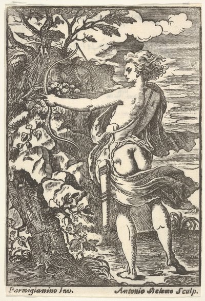 صيد Callisto بقوس مرسوم ، بعد Parmigianino ، 1720-1740. بواسطة أنطونيو بيليمو