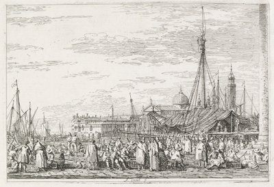 المشاهدات: السوق في مولو ، 1735-1746. بواسطة قناة جيوفاني أنطونيو (كاناليتو)