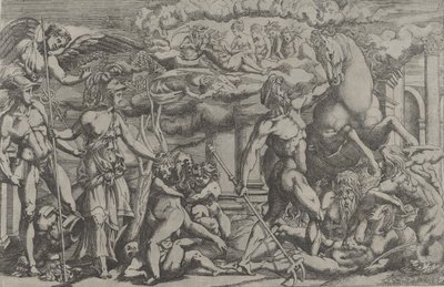 مسابقة بين نبتون وأثينا ، 1540-45. بواسطة أنطونيو فانتوزي