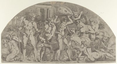 Meleager إحضار رأس الخنزير إلى أتالانتا ، 1540-45. بواسطة أنطونيو فانتوزي