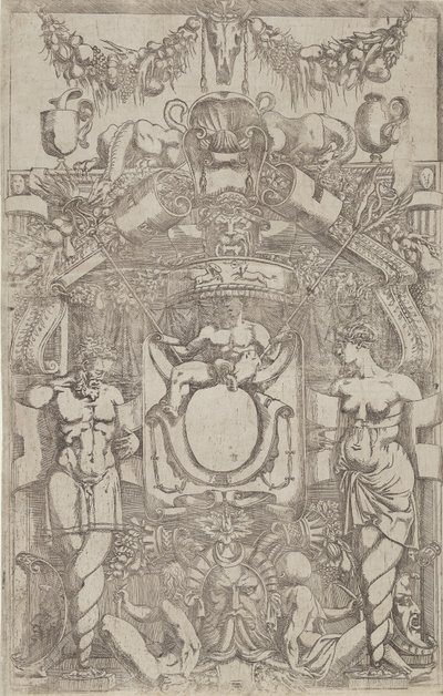زخرفة بيضاوية صغيرة فارغة ، 1540-45. بواسطة أنطونيو فانتوزي