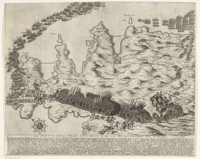 وصول القوات المساعدة إلى مالطا La venuta del gran soccorso a di VII di Settembre del MDLXV (العنوان على الكائن) حصار مالطا (عنوان المسلسل) بواسطة نيكولو أليجري