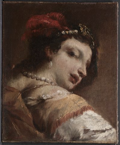 رأس امرأة بواسطة Antonio Guardi