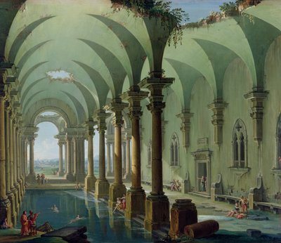 الخيال المعماري (زيت على قماش) بواسطة انطونيو جولي