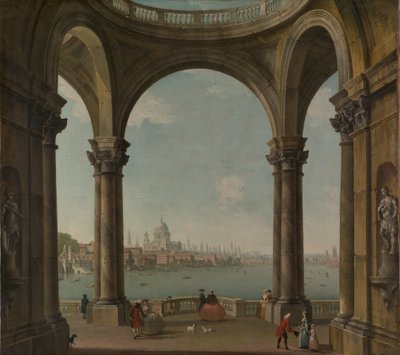 Capriccio مع سانت بولز وجسر لندن القديم. بواسطة انطونيو جولي