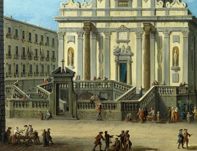 San Gaetano Square with Basilica of San Paolo Maggiore in Naples, detail بواسطة انطونيو جولي