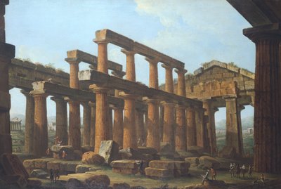 معبد بوسيدون في بايستوم بواسطة أنطونيو جولي (1700-1777) بواسطة انطونيو جولي