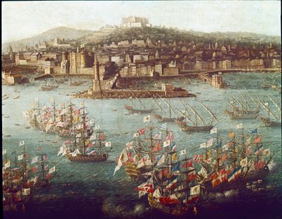 صعود تشارلز الثالث في ميناء نابولي إلى إسبانيا ، 06/10/1759 (اللوحة ، حوالي 1759) بواسطة انطونيو جولي