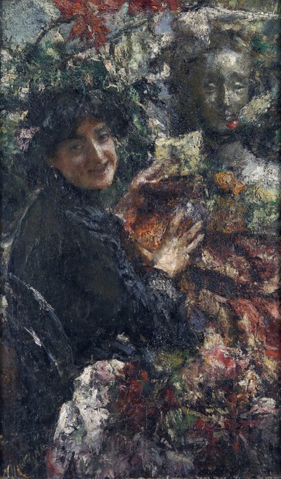 "Aurelia" صورة لنموذج روماني يُلقب بـ Cornacchia (الغراب) لوحة رسمها أنطونيو مانشيني (1852-1930) ، زيت على قماش ، 94 × 59.7 سم ، حوالي 1906 معرض لندن الوطني بواسطة أنطونيو مانشيني