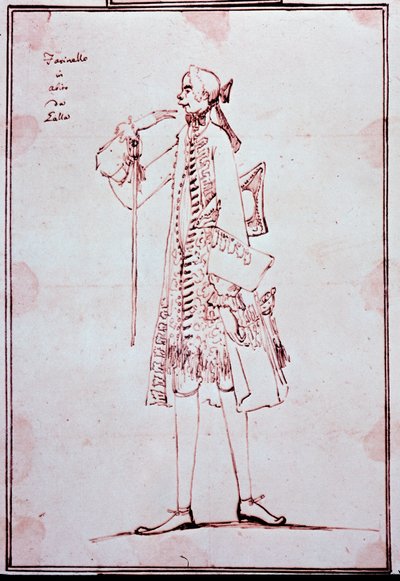 صورة لكارلو بروشي تسمى Farinelli (1705-1782) castrato الإيطالي (castrat) كارتون بواسطة أنطون ماريا زانيتي (1680-1767). القرن ال 18. مجموعة خاصة. بواسطة أنطونيو ماريا زانيتي