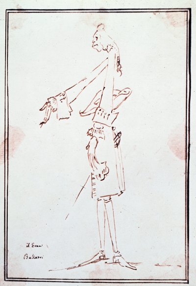 Portrait of Filippo Balatri (1676-1756) italian castrat (castrato) Caricature by Anton Maria Zanetti (1679Ð1767). 18th century Private collection بواسطة أنطونيو ماريا زانيتي
