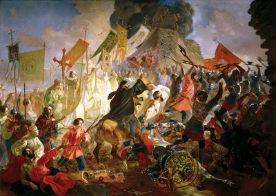 حصار بسكوف بواسطة ستيفن باتوري في 1581 ، 1839-1843 بواسطة أنطونيو موليناري
